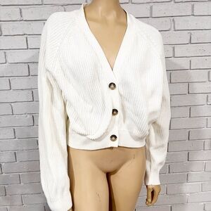 Asos Women's White Button-Up Cardigan